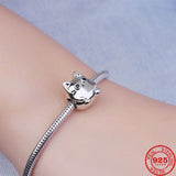 925 Silver Dino Pendant Mom Face Charm Bracelet DIY Jewelry