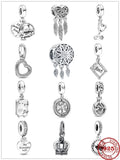 925 Silver Dream Catcher Bear Crown Bead for Charm Bracelet