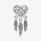 925 Silver Dream Catcher Bear Crown Bead for Charm Bracelet