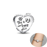 925 Sterling Silver Family Love You Pendant Bead for Bracelet DIY Jewelry