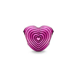 925 Silver Pink Row Clip Charm Beads for Bracelet DIY Jewelry