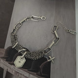 925 Thai Silver Cross Heavy Industry Bracelet Retro Sterling Silver Bracelet