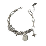 925 Thai Silver Cross Heavy Industry Bracelet Retro Sterling Silver Bracelet