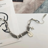925 Thai Silver Cross Heavy Industry Bracelet Retro Sterling Silver Bracelet