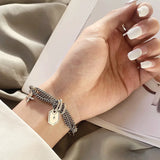 925 Thai Silver Cross Heavy Industry Bracelet Retro Sterling Silver Bracelet