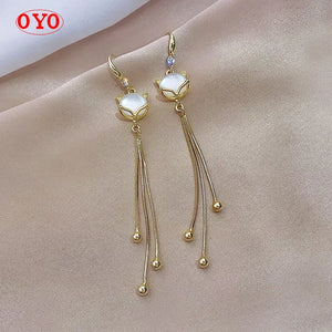 Sexy Cat's Eye Stone Fox Tassel Earrings
