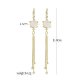 Sexy Cat's Eye Stone Fox Tassel Earrings
