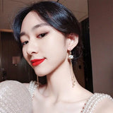 Sexy Cat's Eye Stone Fox Tassel Earrings