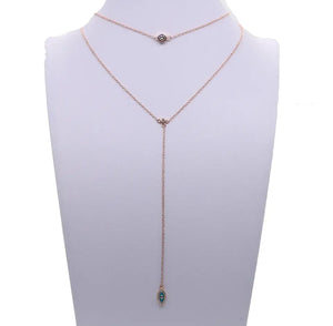 925 Silver Crystal Eye Pendant Choker Necklace for Women