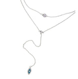 925 Silver Crystal Eye Pendant Choker Necklace for Women