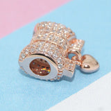 925 Silver Heart Cross Rose Charm Dangle Beads for Bracelet DIY Jewelry