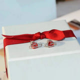 925 Silver Diamond Heart Earrings