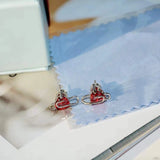 925 Silver Diamond Heart Earrings