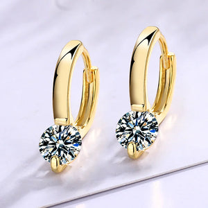925 Silver Needle CZ Retro Charm Earrings