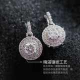 925 Silver Crystal Earrings Retro Woman Jewelry