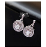 925 Silver Crystal Earrings Retro Woman Jewelry
