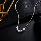 925 Silver Heart Bracelet Necklace Set