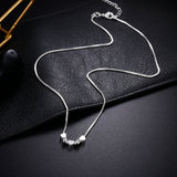 925 Silver Heart Bracelet Necklace Set for Women Wedding Party