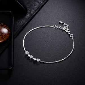 925 Silver Heart Bracelet Necklace Set