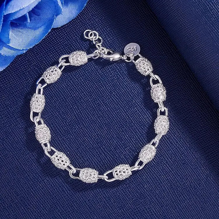 925 Silver Charm Bracelets for Women Party Wedding Jewelry
