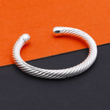 925 Silver Twisted Lines Bracelet 5M8MM Wide