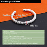 925 Silver Twisted Lines Bracelet 5M8MM Wide