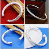 925 Silver Twisted Lines Bracelet 5M8MM Wide