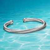 925 Silver Twisted Lines Bracelet 5M8MM Wide