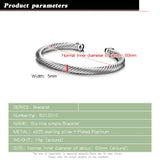 925 Silver Twisted Lines Bracelet 5M8MM Wide