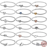 925 Sterling Silver Rose Bucket Bracelet for DIY Jewelry