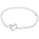 925 Silver Heart Bracelet for Charm Beads DIY Jewelry