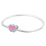 925 Silver Heart Bracelet for Charm Beads DIY Jewelry