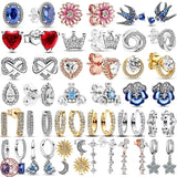 925 Silver Crown Sun Butterfly Drop Earrings