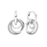 925 Silver Crown Sun Butterfly Drop Earrings