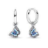 925 Silver Crown Sun Butterfly Earrings