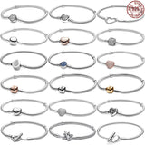 925 Silver Bucket Buckle Bracelet for Charm Beading DIY Women's Jewelry