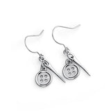 925 Sterling Silver Button Pin Earrings