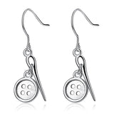 925 Sterling Silver Button Pin Earrings