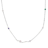 925 Sterling Silver CZ Bead Women Choker Necklace