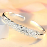 925 Silver Peacock Bracelet Bangle Wedding Jewelry