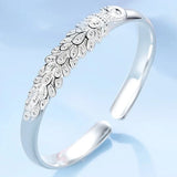 925 Silver Peacock Bracelet Bangle Wedding Jewelry