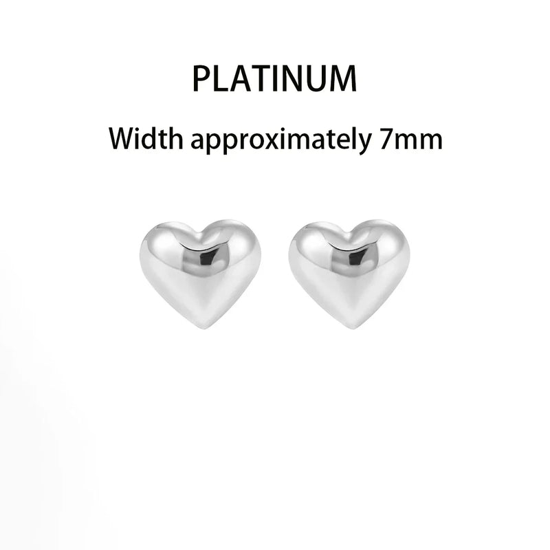 925 Silver Heart Earrings Charming Geometric Shapes Birthday Party