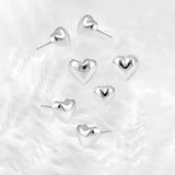 925 Silver Heart Earrings Charming Geometric Shapes Birthday Party