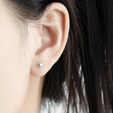 925 Silver Heart Earrings Charming Geometric Shapes Birthday Party