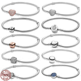 925 Sterling Silver Bucket Buckle Bracelet for DIY Charm Beaded Jewelry