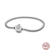 925 Sterling Silver Bucket Buckle Bracelet for DIY Charm Beaded Jewelry