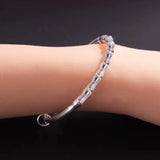 925 Silver Bamboo Bracelet Bangles for Women Party Wedding Jewelry