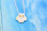 925 Silver Owl Pendant Necklace for Women