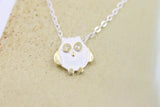 925 Silver Owl Pendant Necklace for Women