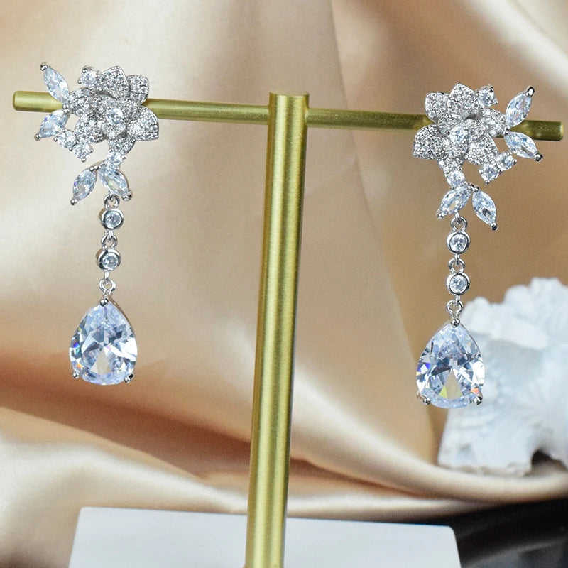 925 Silver Rose Earrings, Romantic Jewelry for Women